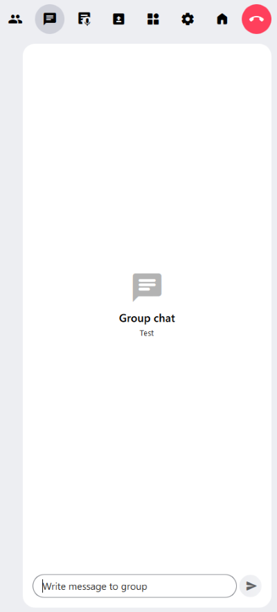 The group chat in the alfaview secondary menu.